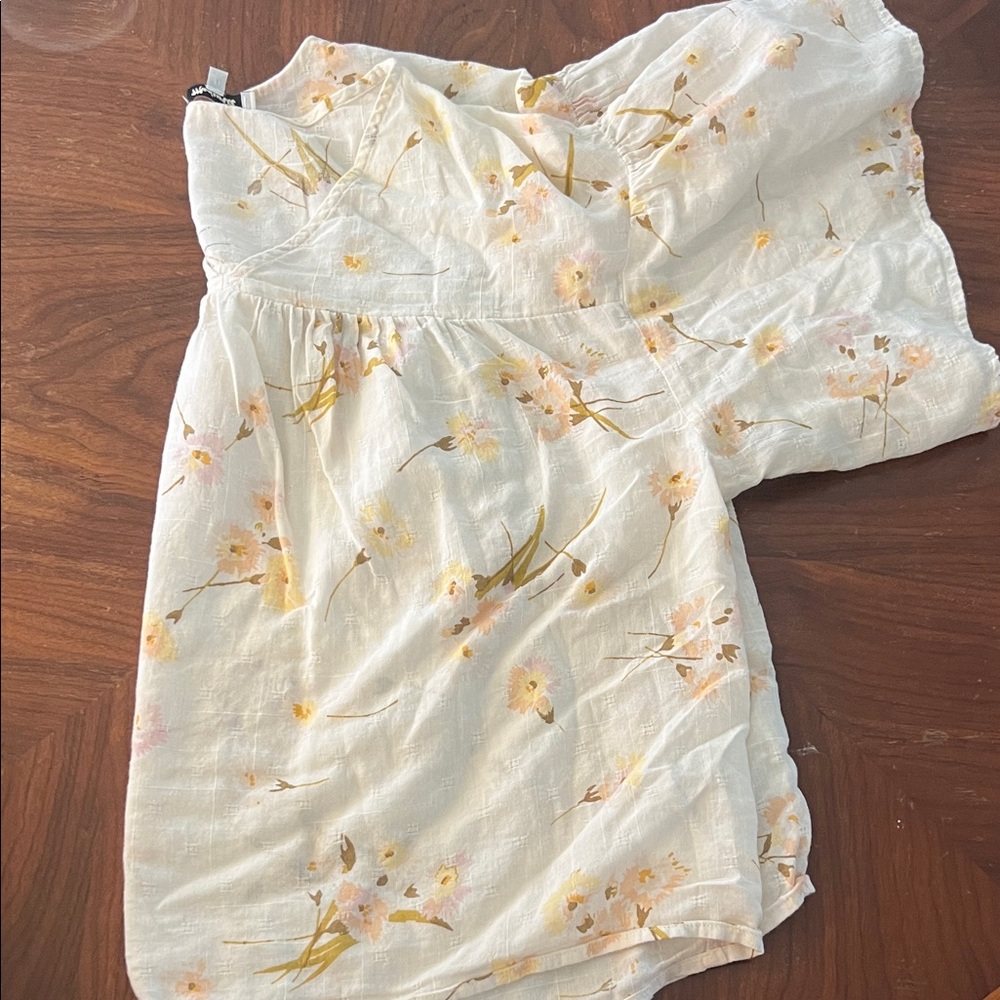 Madewell Cream Floral Top